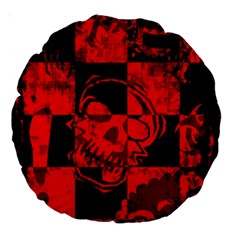 Red Grunge Skull Large 18  Premium Round Cushions from ArtsNow.com Front