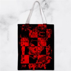 Red Grunge Skull Zipper Classic Tote Bag from ArtsNow.com Back