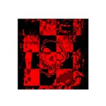 Red Grunge Skull Satin Bandana Scarf