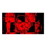 Red Grunge Skull Satin Shawl