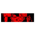 Red Grunge Skull Satin Scarf (Oblong)