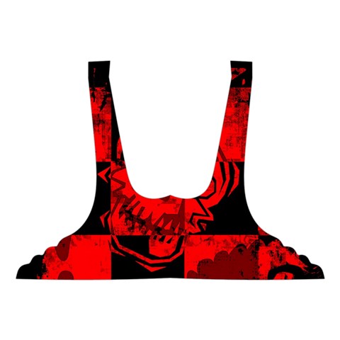 Red Grunge Skull Got No Strings Sports Bra from ArtsNow.com Front
