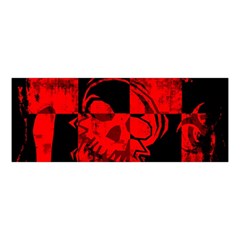 Red Grunge Skull Boyleg Halter Swimsuit  from ArtsNow.com Front Top