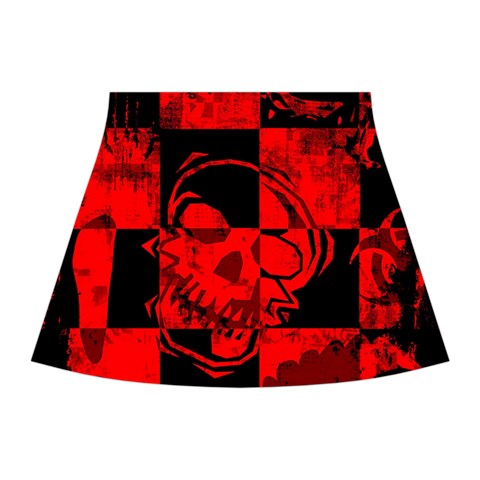 Red Grunge Skull Halter Dress Swimsuit  from ArtsNow.com Front Skirt