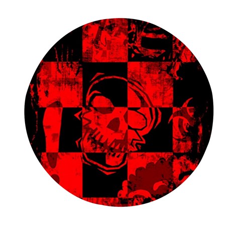 Red Grunge Skull Mini Round Pill Box from ArtsNow.com Front