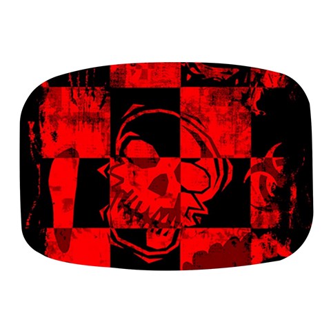 Red Grunge Skull Mini Square Pill Box from ArtsNow.com Front