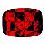 Red Grunge Skull Mini Square Pill Box