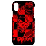 Red Grunge Skull iPhone X/XS Black UV Print Case