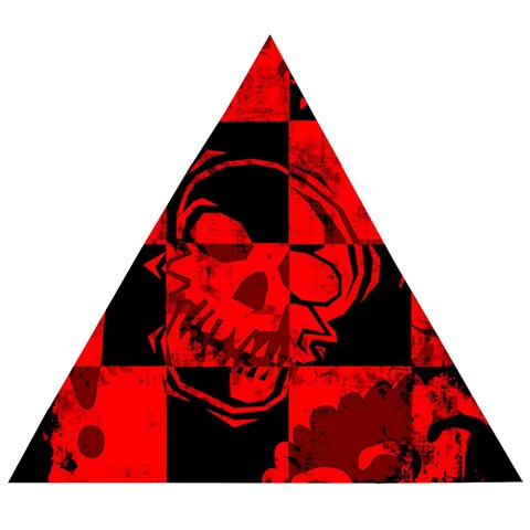 Red Grunge Skull Wooden Puzzle Triangle from ArtsNow.com Front