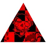 Red Grunge Skull Wooden Puzzle Triangle