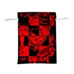 Red Grunge Skull Lightweight Drawstring Pouch (L)