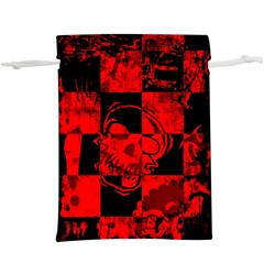 Red Grunge Skull  Lightweight Drawstring Pouch (XL) from ArtsNow.com Front