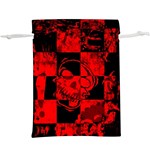 Red Grunge Skull  Lightweight Drawstring Pouch (XL)