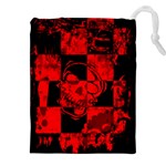 Red Grunge Skull Drawstring Pouch (4XL)