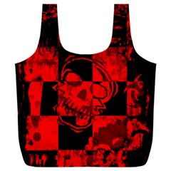 Red Grunge Skull Full Print Recycle Bag (XXL) from ArtsNow.com Front
