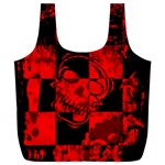 Red Grunge Skull Full Print Recycle Bag (XXL)