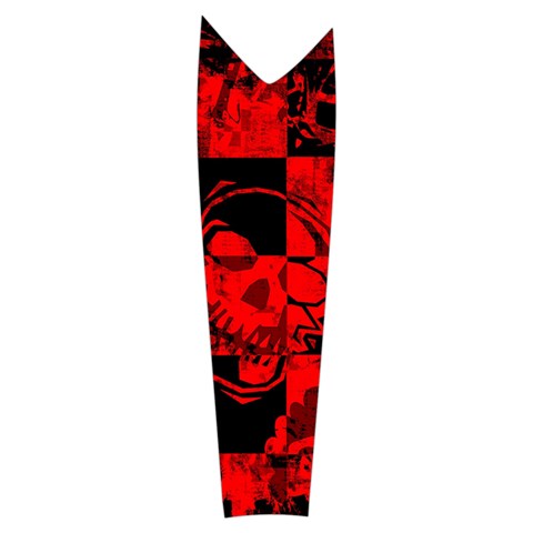 Red Grunge Skull Women s Long Sleeve Raglan Tee from ArtsNow.com Left Sleeve Side