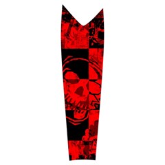 Red Grunge Skull Women s Long Sleeve Raglan Tee from ArtsNow.com Left Sleeve Side