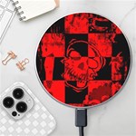 Red Grunge Skull Wireless Charger