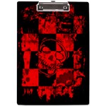 Red Grunge Skull A4 Clipboard