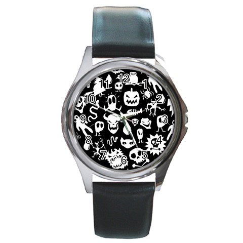 Monsters Round Metal Watch from ArtsNow.com Front