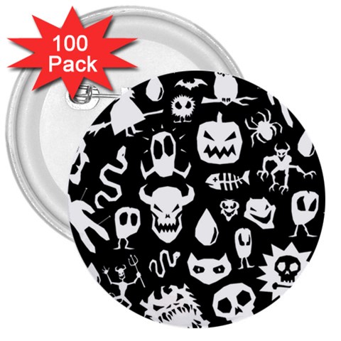 Monsters 3  Buttons (100 pack)  from ArtsNow.com Front