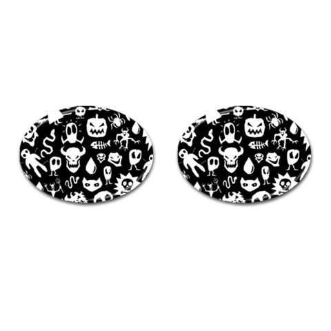 Monsters Cufflinks (Oval) from ArtsNow.com Front(Pair)