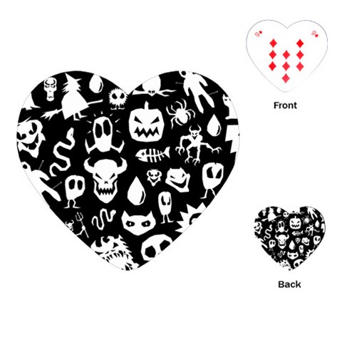 Monsters Playing Cards Single Design (Heart) from ArtsNow.com Front