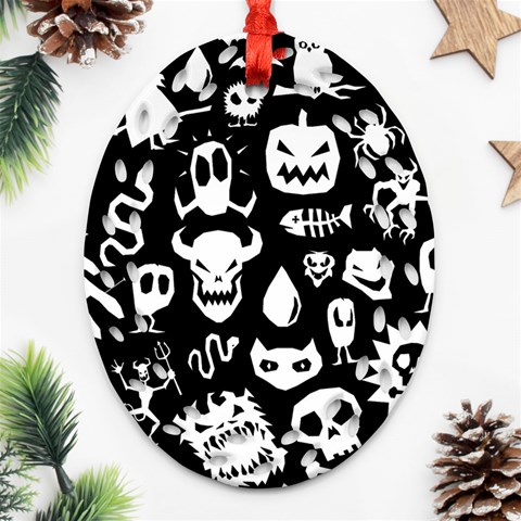 Monsters Oval Filigree Ornament (Two Sides) from ArtsNow.com Front