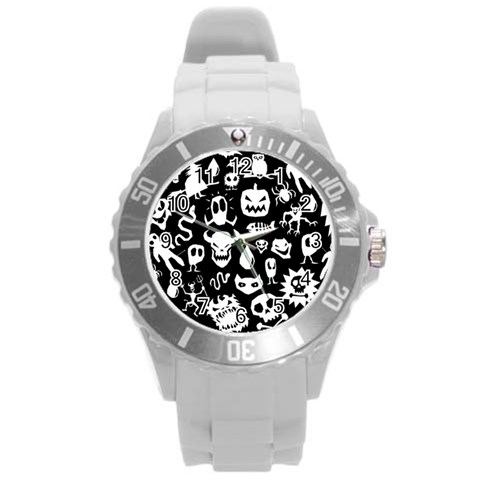 Monsters Round Plastic Sport Watch (L) from ArtsNow.com Front