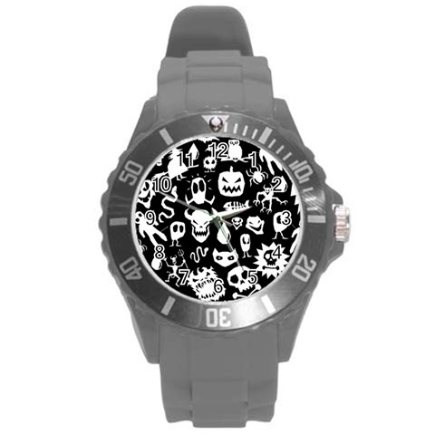 Monsters Round Plastic Sport Watch (L) from ArtsNow.com Front