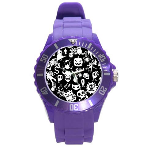 Monsters Round Plastic Sport Watch (L) from ArtsNow.com Front