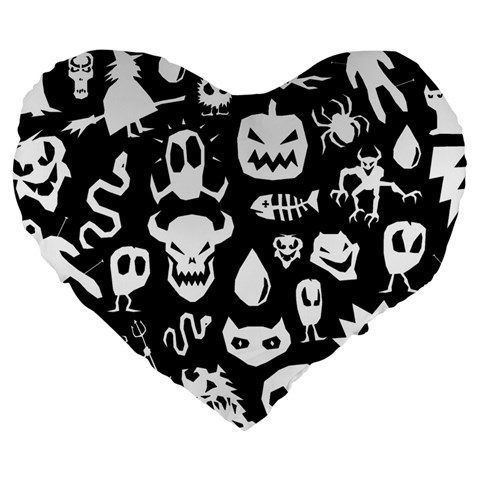 Monsters Large 19  Premium Heart Shape Cushions from ArtsNow.com Front