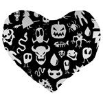 Monsters Large 19  Premium Heart Shape Cushions