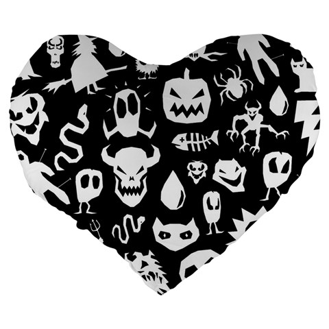 Monsters Large 19  Premium Heart Shape Cushions from ArtsNow.com Back