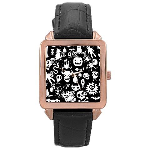 Monsters Rose Gold Leather Watch  from ArtsNow.com Front