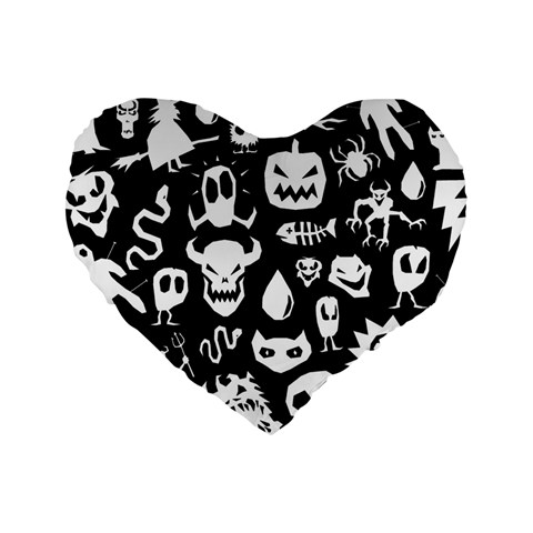 Monsters Standard 16  Premium Flano Heart Shape Cushions from ArtsNow.com Front