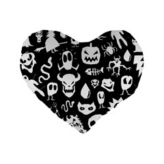 Monsters Standard 16  Premium Flano Heart Shape Cushions from ArtsNow.com Front