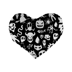Monsters Standard 16  Premium Flano Heart Shape Cushions from ArtsNow.com Back