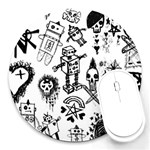 Scene Kid Sketches Round Mousepads
