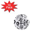 Scene Kid Sketches 1  Mini Magnet (10 pack) 