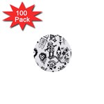 Scene Kid Sketches 1  Mini Buttons (100 pack) 