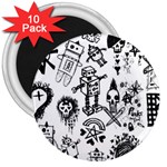 Scene Kid Sketches 3  Magnets (10 pack) 