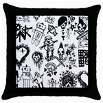 Scene Kid Sketches Throw Pillow Case (Black)