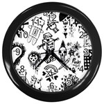 Scene Kid Sketches Wall Clock (Black)