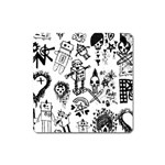 Scene Kid Sketches Square Magnet
