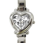 Scene Kid Sketches Heart Italian Charm Watch