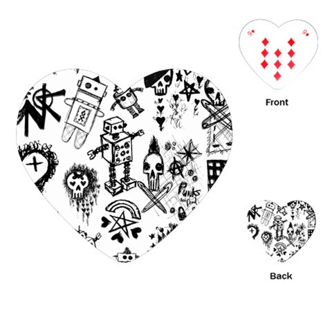 Scene Kid Sketches Playing Cards Single Design (Heart) from ArtsNow.com Front