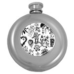 Scene Kid Sketches Round Hip Flask (5 oz)