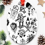 Scene Kid Sketches Oval Ornament (Two Sides)